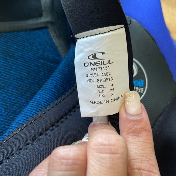 O’NEILL Wetsuit. Women. Size 4. Firewall. Deluxe. Blue/Black. - Picture 11 of 12